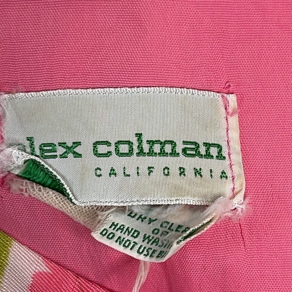 VINTAGE 70’s Alex Coleman California Top Pink Orange Green Blouse Size S/M - Picture 9 of 12